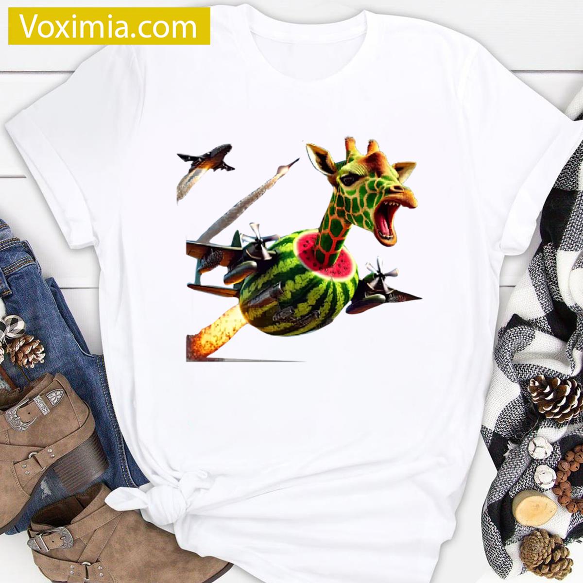 Giraffa Meloniera Funny T-shirt