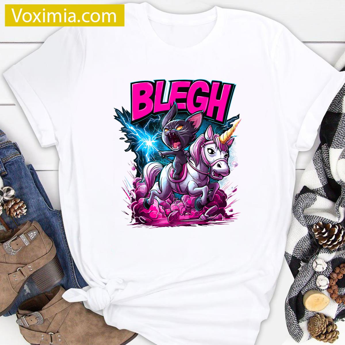 Heavy Metal Cat Unicorn Graphic T-shirt