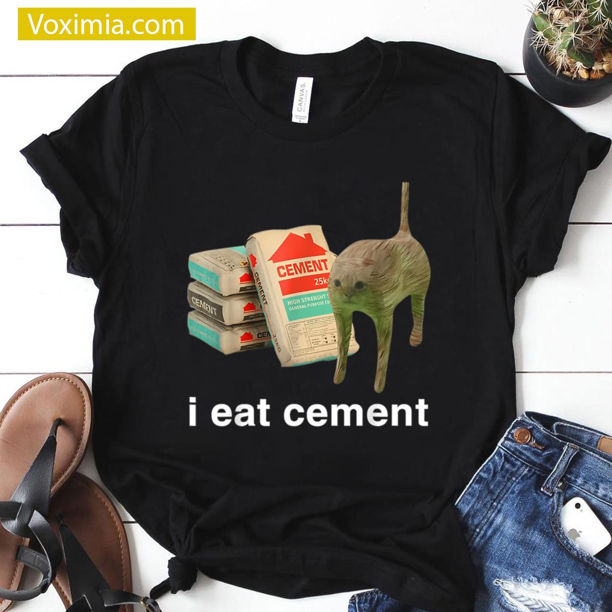 I Eat Cement Unique Cat Tee T-shirt