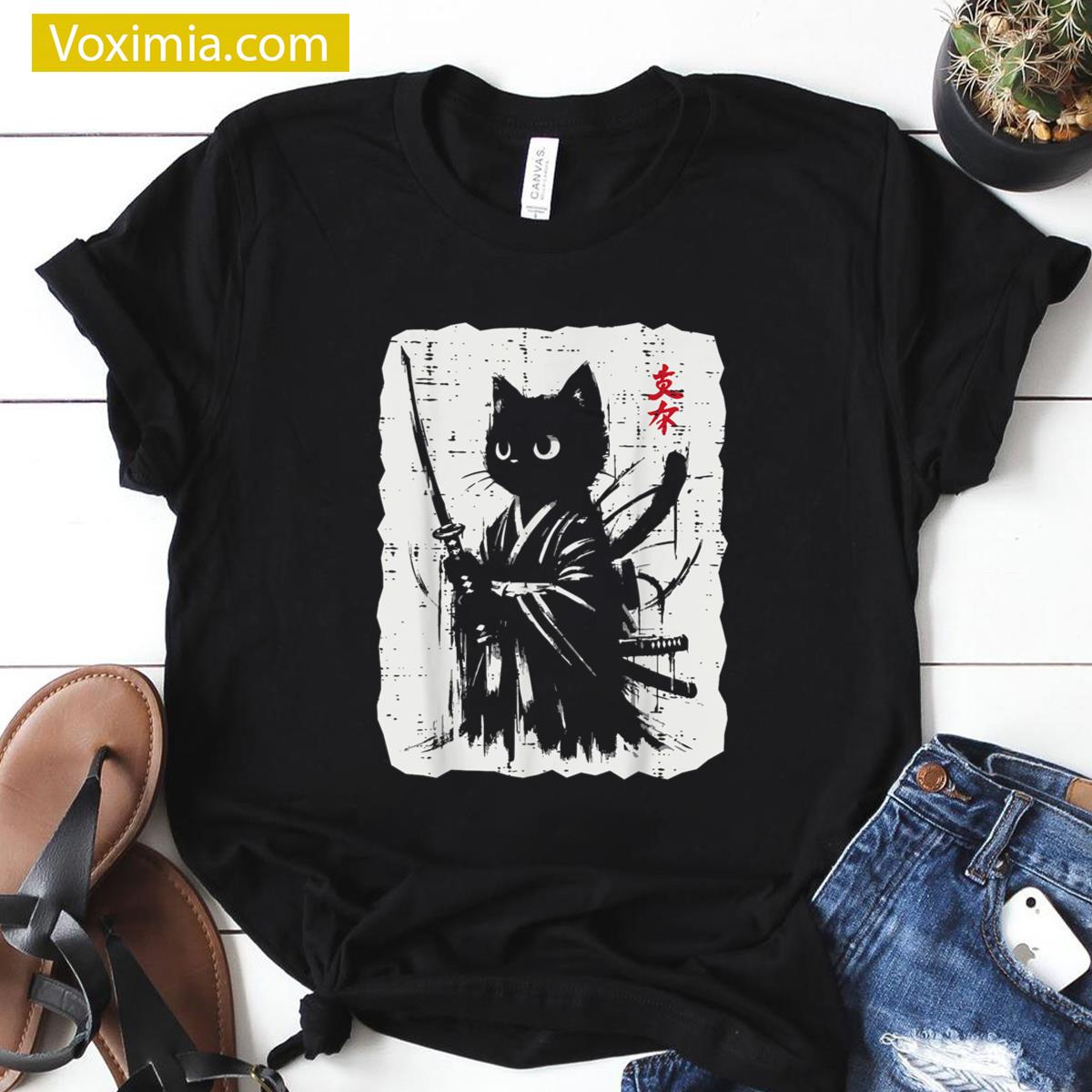 Japanese Cat Art T-shirt