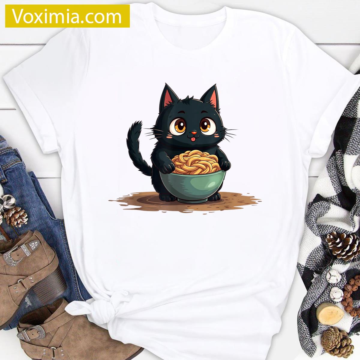 Kawaii Cat Funny Design T-shirt