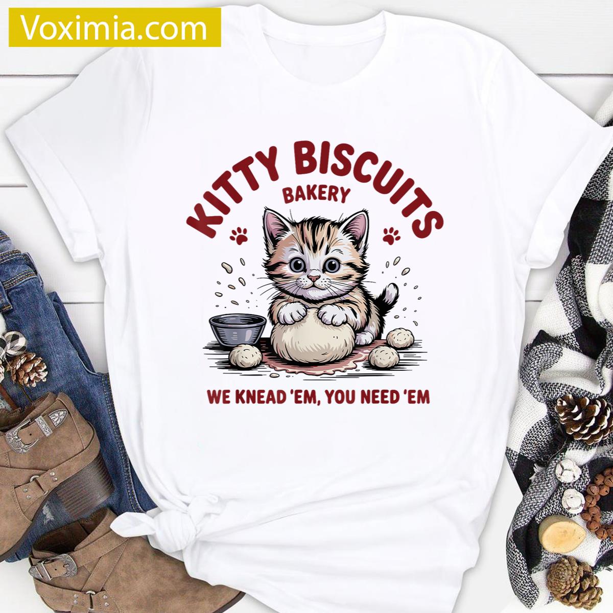 Kitty Biscuits Baking Design T-shirt